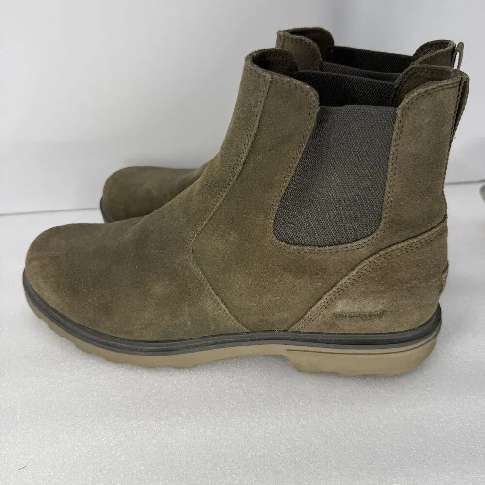 Sorel Chelsea Boots Mens Size 13 Brown Gray Suede Waterproof Winter NM4900-246